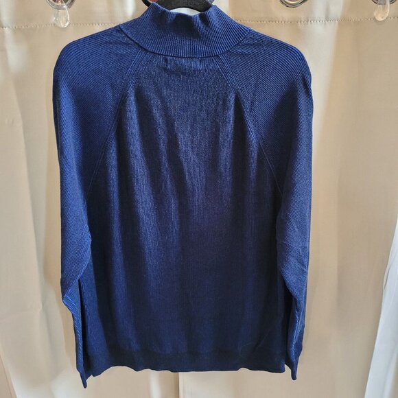 Banana Republic Mens Sweater Size XL Blue 100% Supima Cotton 1/4 Zip 161093 - Picture 3 of 10